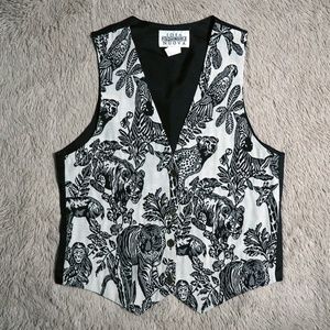 Vintage 90s Jungle Animal Safari Vest